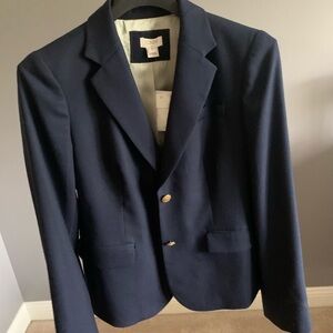 J. Crew Elegant Navy Blazer with Gold Accents